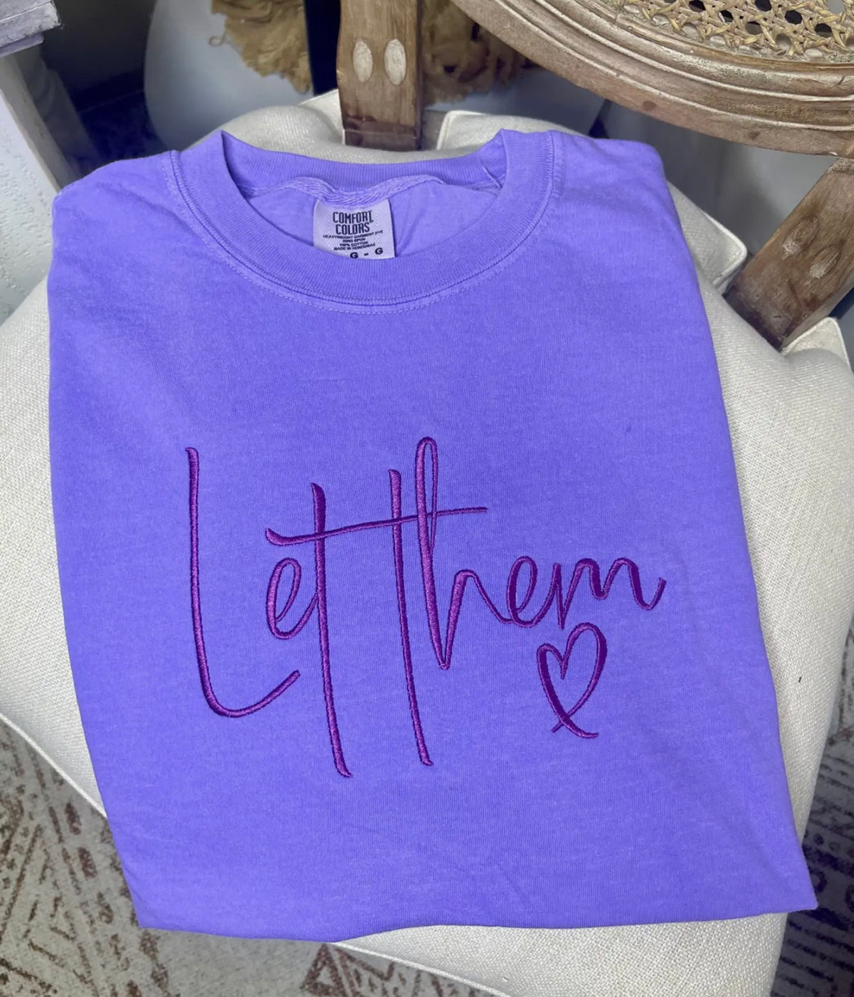 Let them embroidered Tee