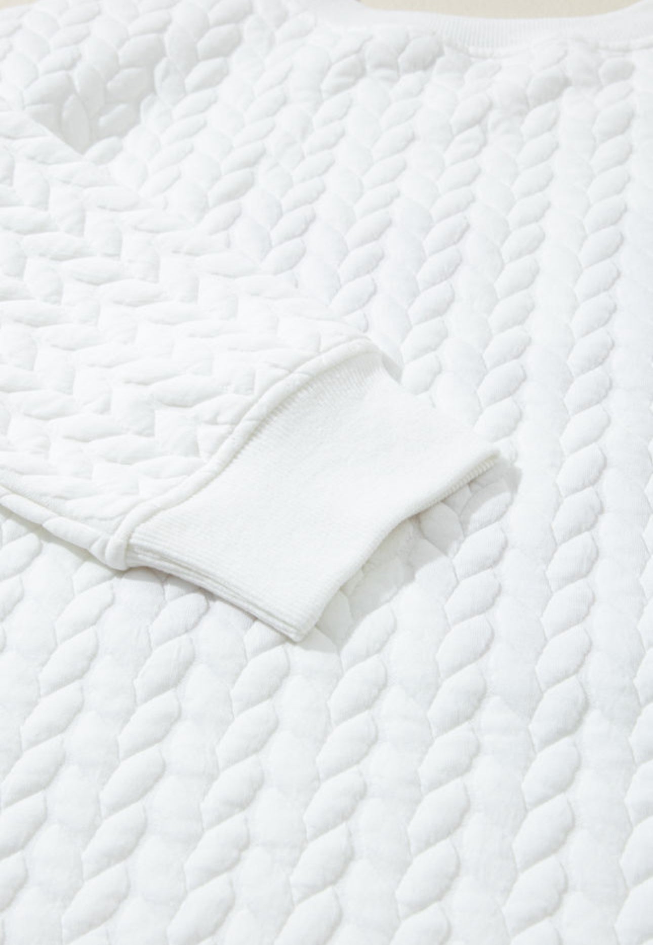 LOVE Chenille Embroidered Quilted Sweatshirt