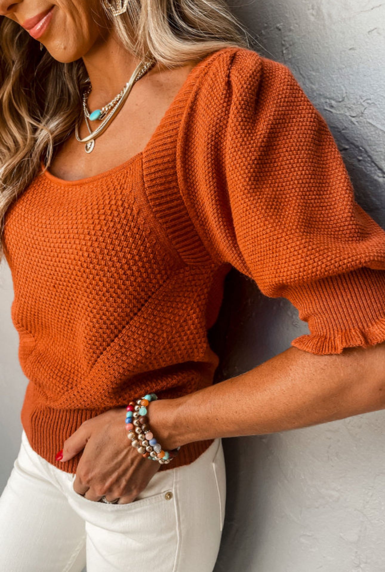 Gold Flame Textured Sweater