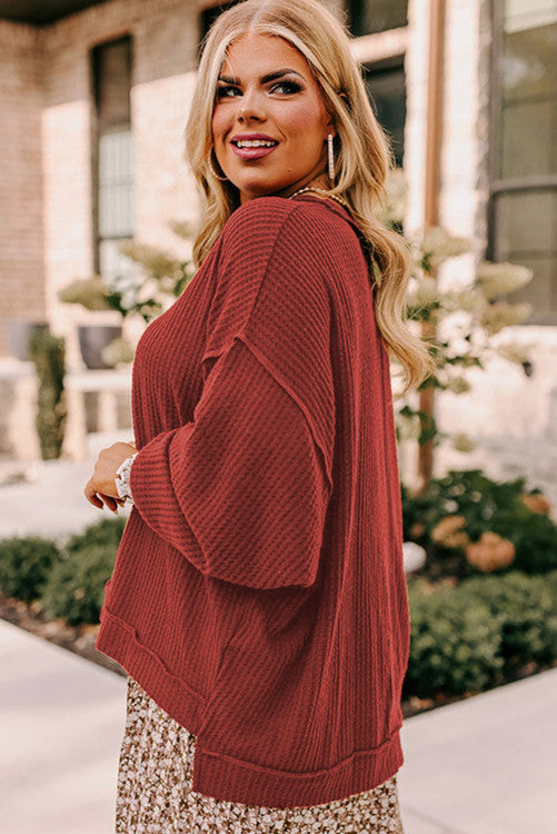 Gold Flame Waffle Knit Top | PS