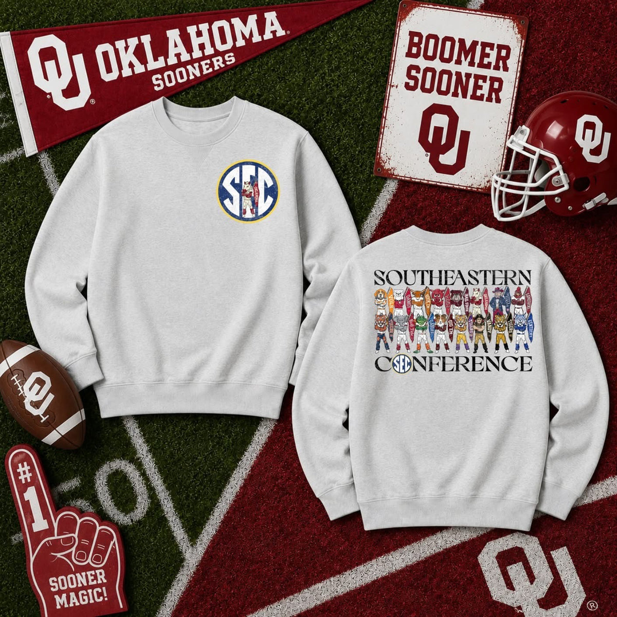 Oklahoma SEC sweatshirt mockup