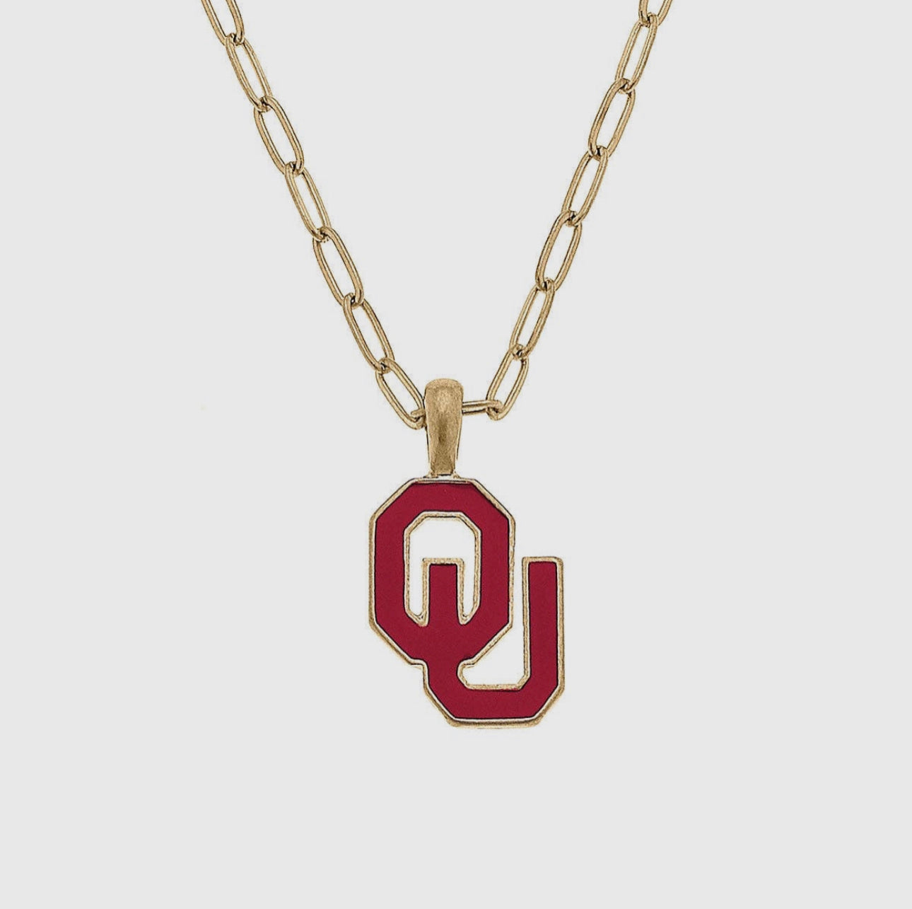 Oklahoma Sooners Enamel Pendant
Necklace in Crimson