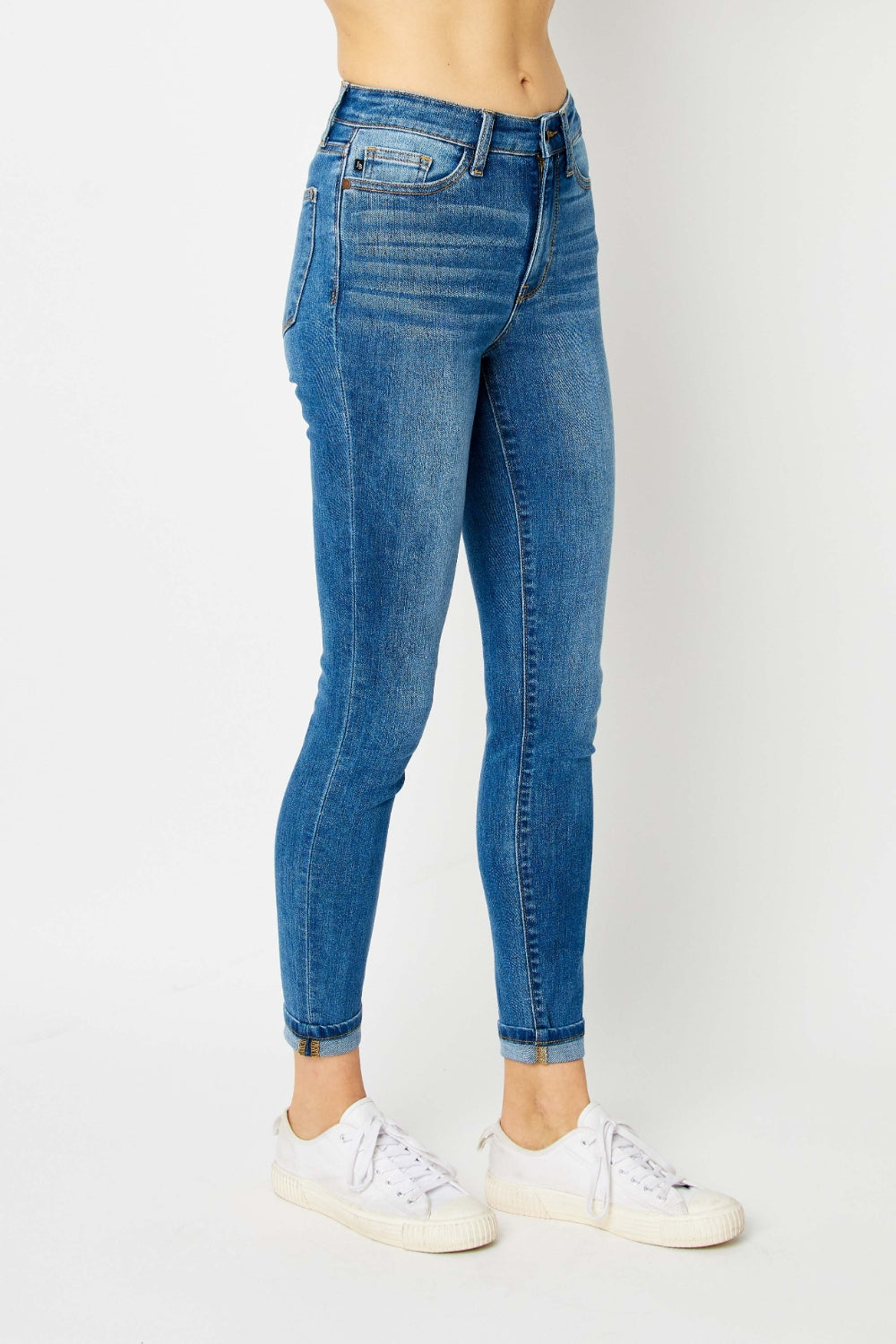 Pre-Order: Judy Blue Cuffed Hem Skinny Jeans