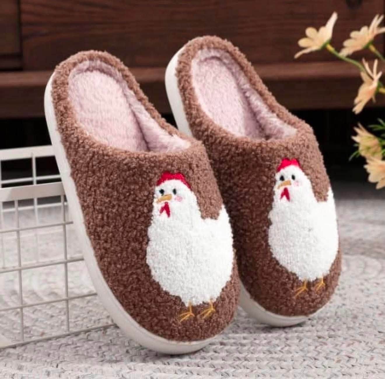Cozy Little Cluckers Chicken Slippers