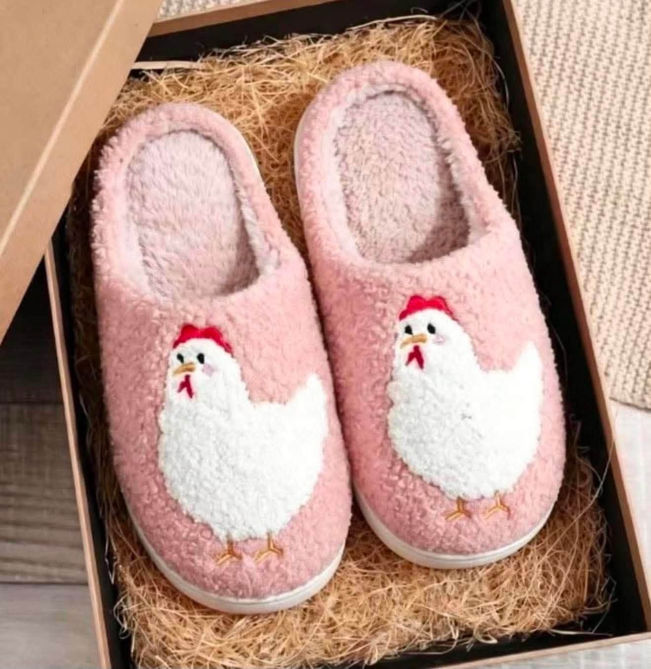 Cozy Little Cluckers Chicken Slippers