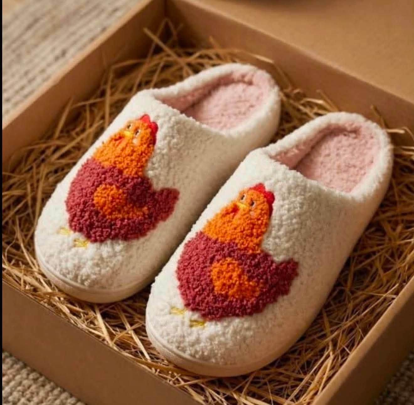 Cozy Little Cluckers Chicken Slippers