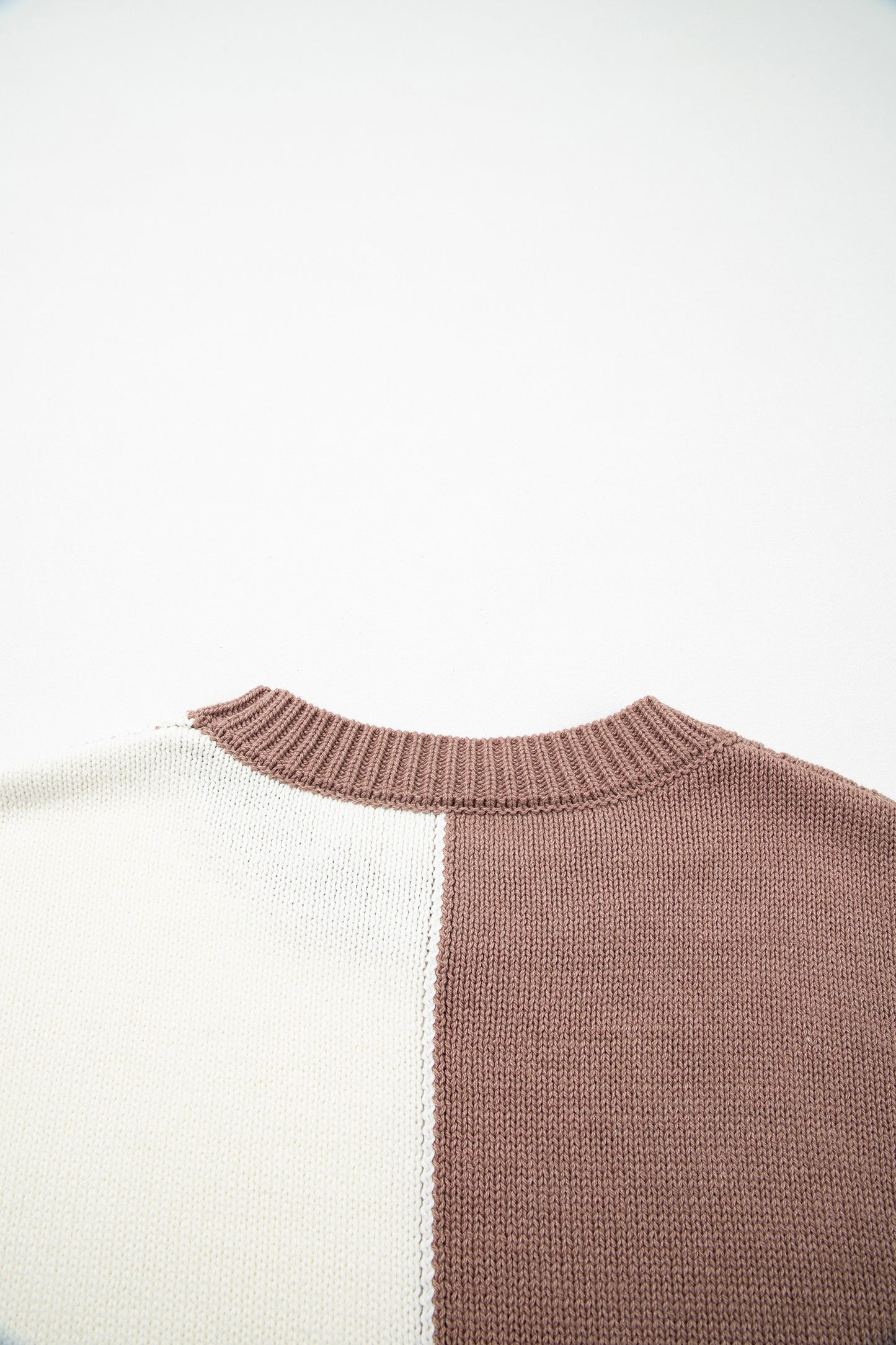 Neutral Tones - Colorblock Knit Sweater