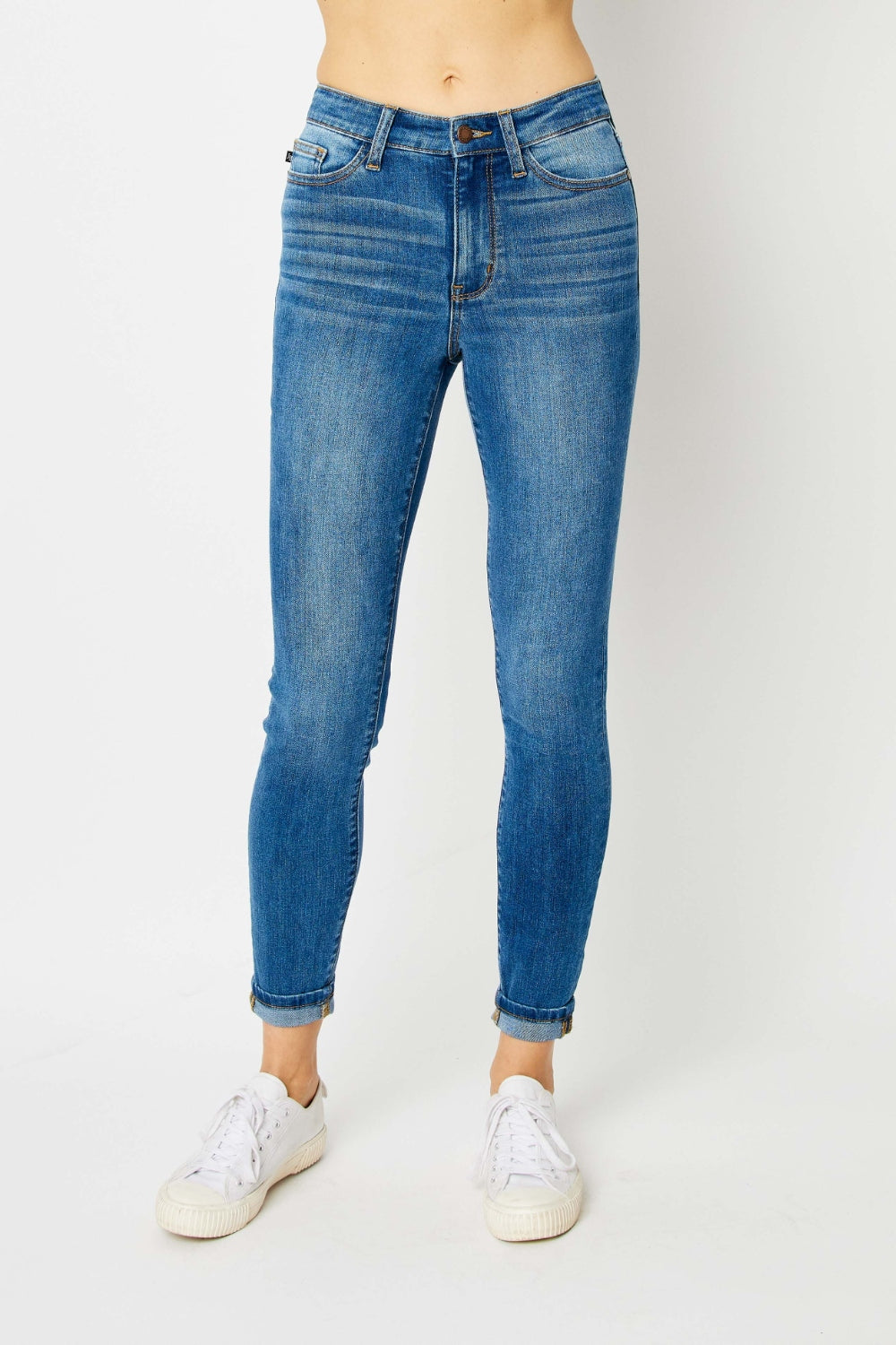 Pre-Order: Judy Blue Cuffed Hem Skinny Jeans