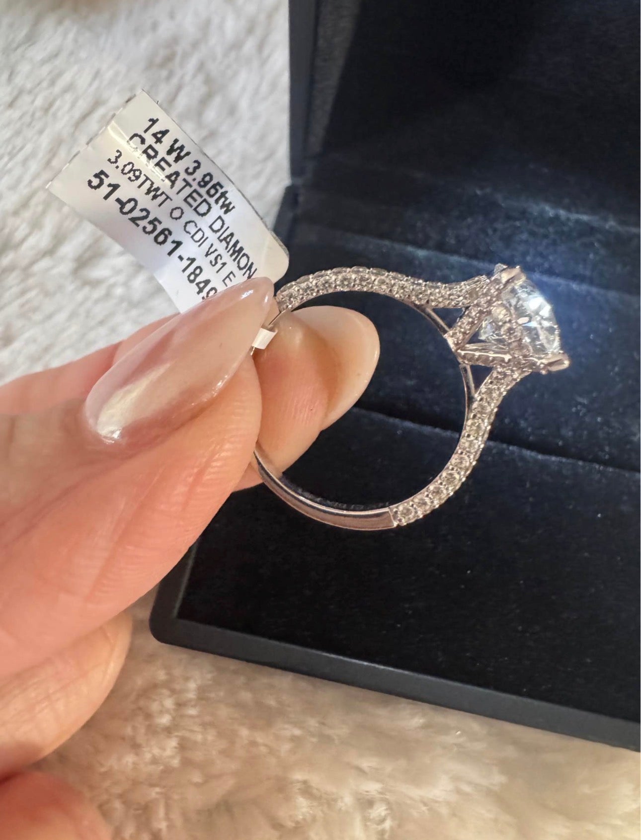 Size 7 - 3.96 TOTAL CARAT 14K White Gold