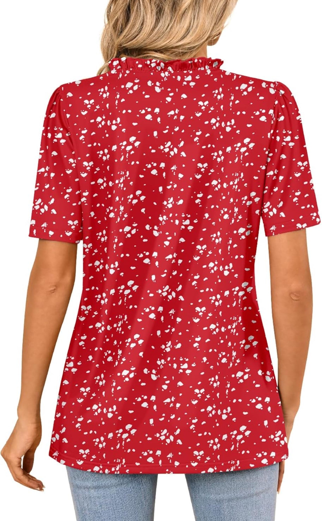 Ruffle V-Neck Blouse