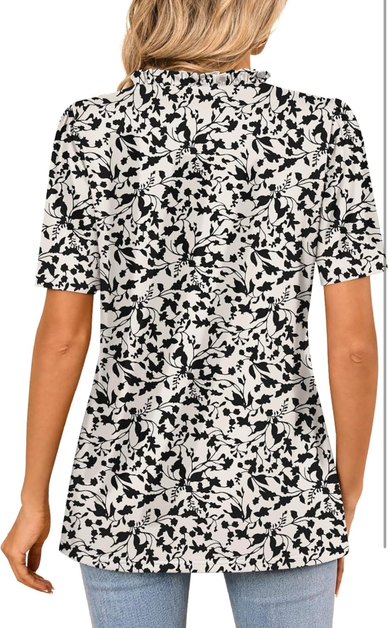 Ruffle V-Neck Blouse