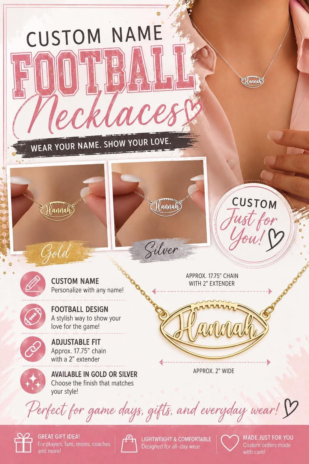Custom Football Necklace