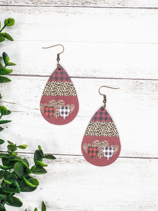 TEARDROP LEOPARD EARRINGS