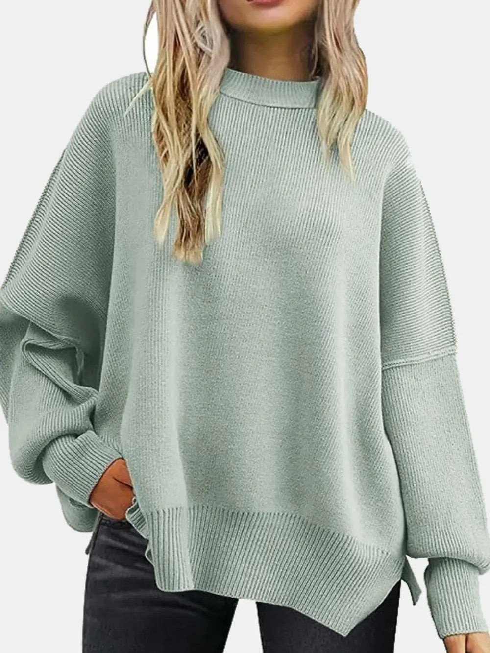 Sage - Side Slit Sweater