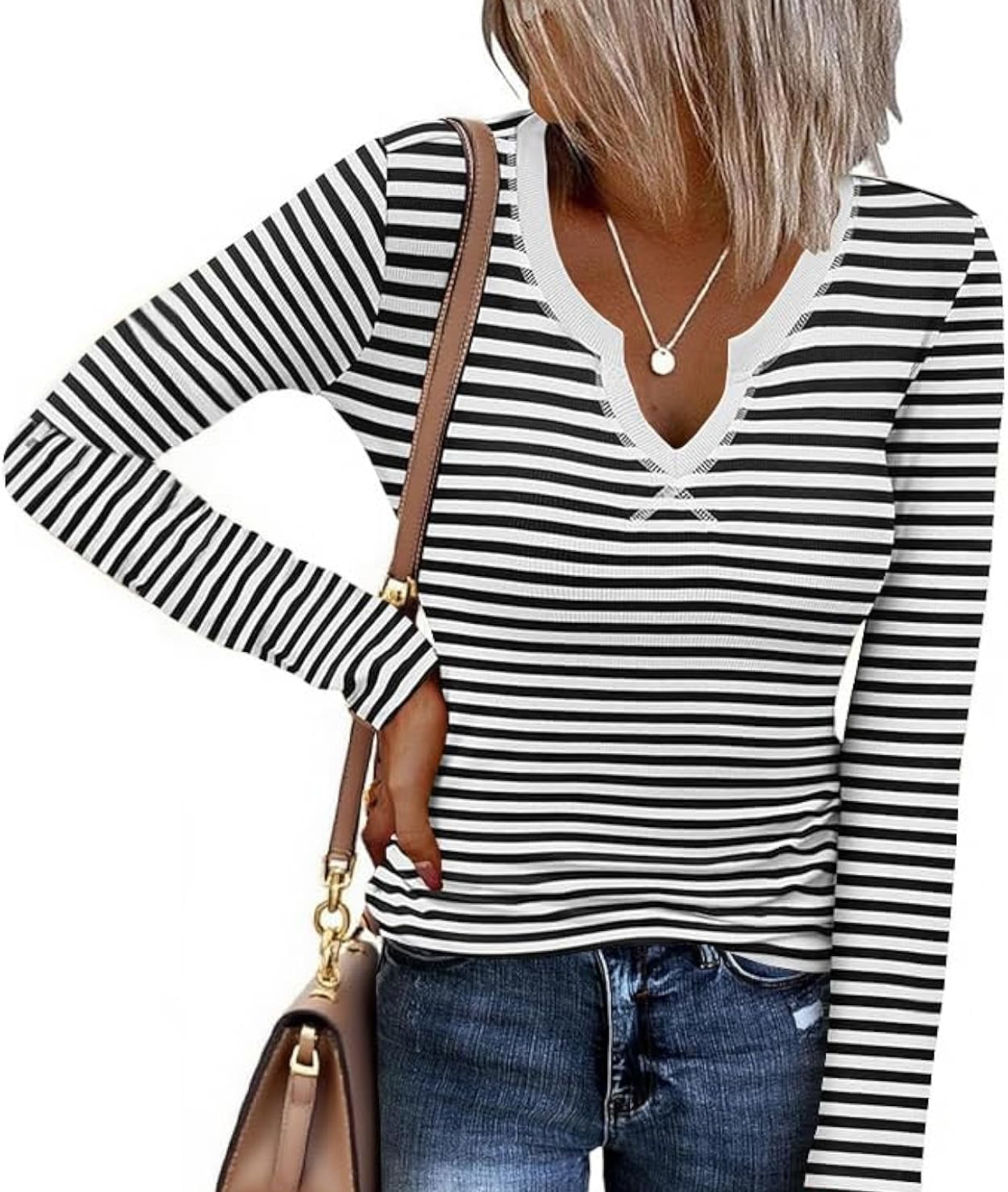 Ribbed Thermal Long Sleeve vneck