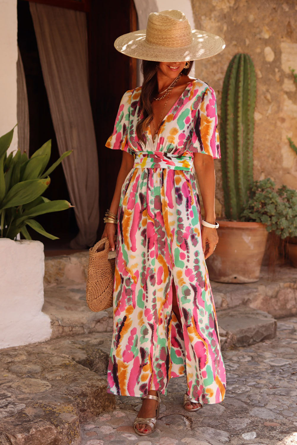 Boho Tie-Dye Maxi Dress