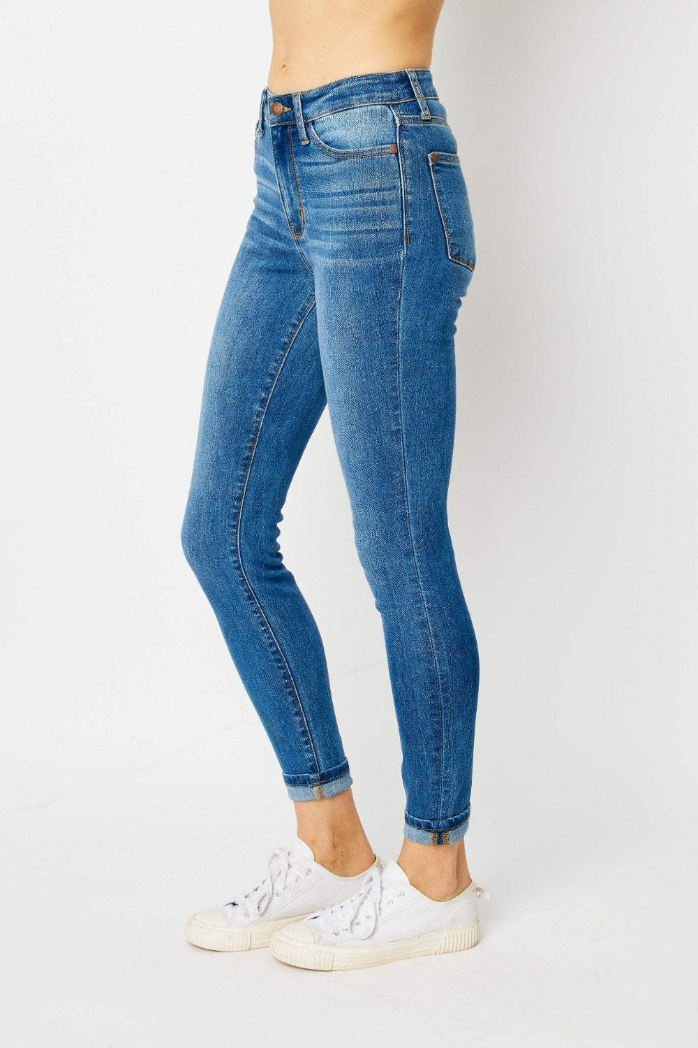 Pre-Order: Judy Blue Cuffed Hem Skinny Jeans