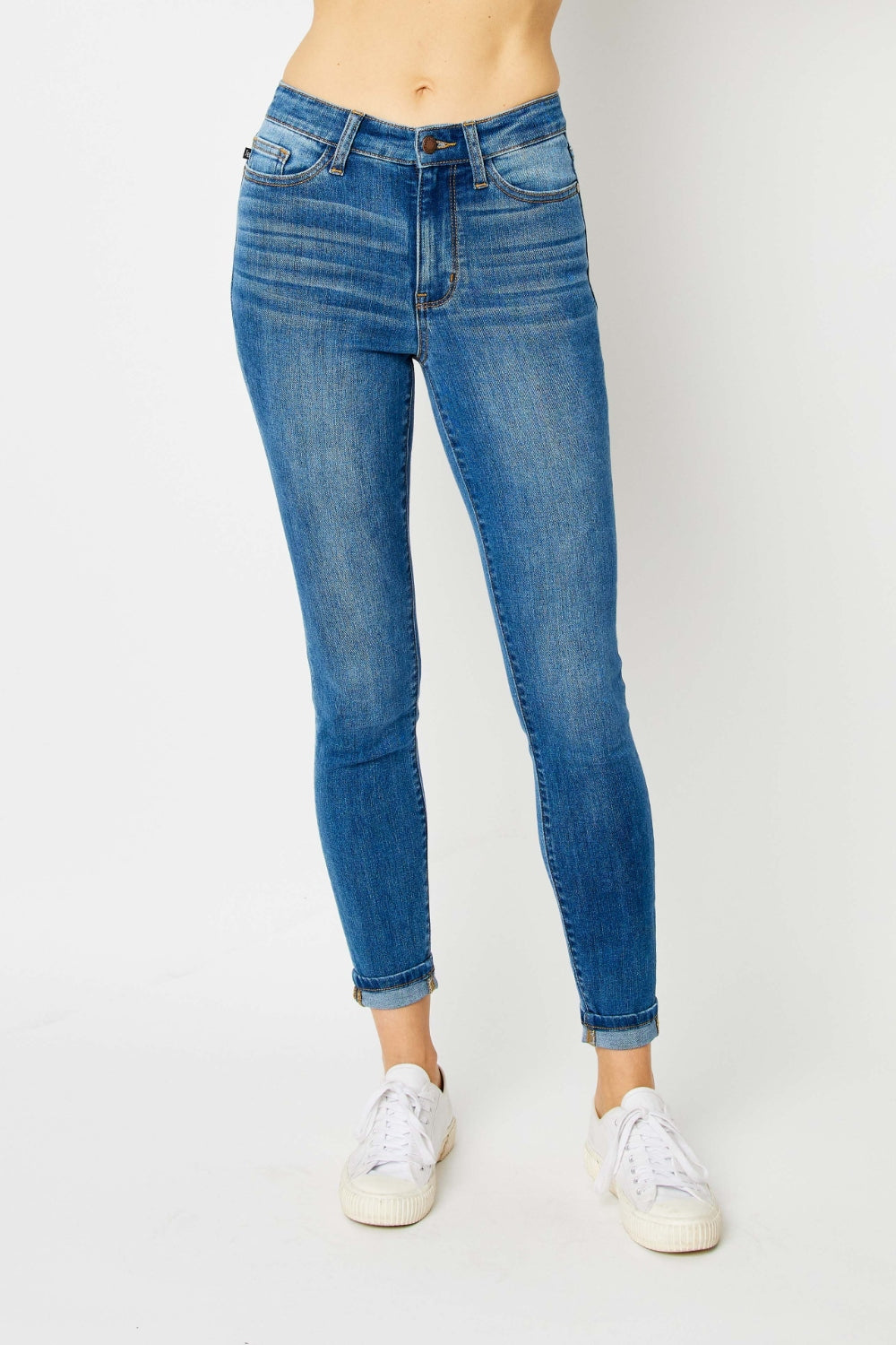 Pre-Order: Judy Blue Cuffed Hem Skinny Jeans