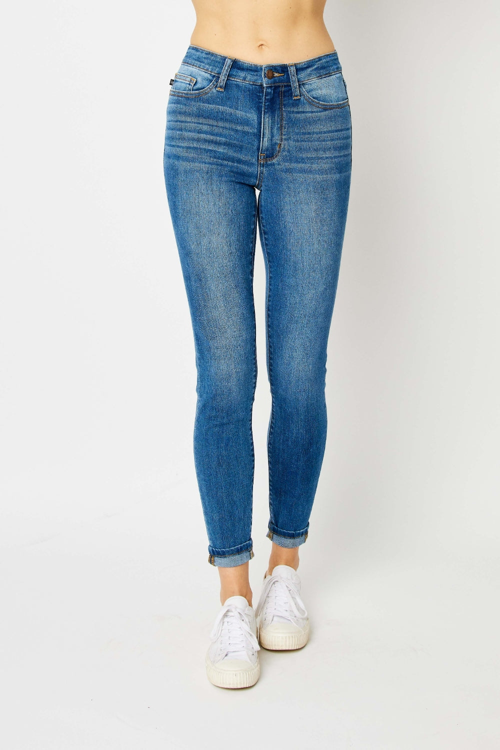 Pre-Order: Judy Blue Cuffed Hem Skinny Jeans