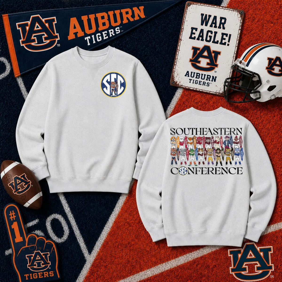 Auburn SEC sweatshirt mockup