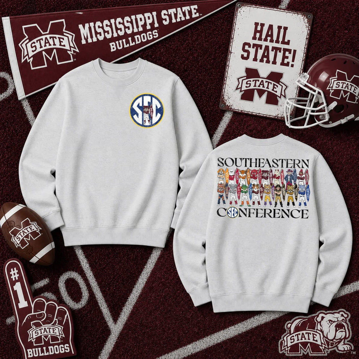 Mississippi State SEC sweatshirt mockup