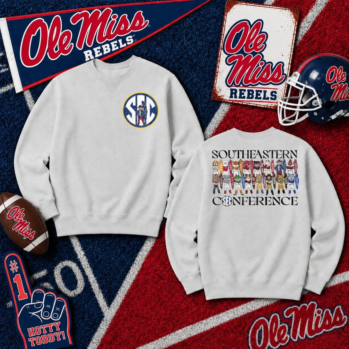 Ole Miss SEC sweatshirt mockup