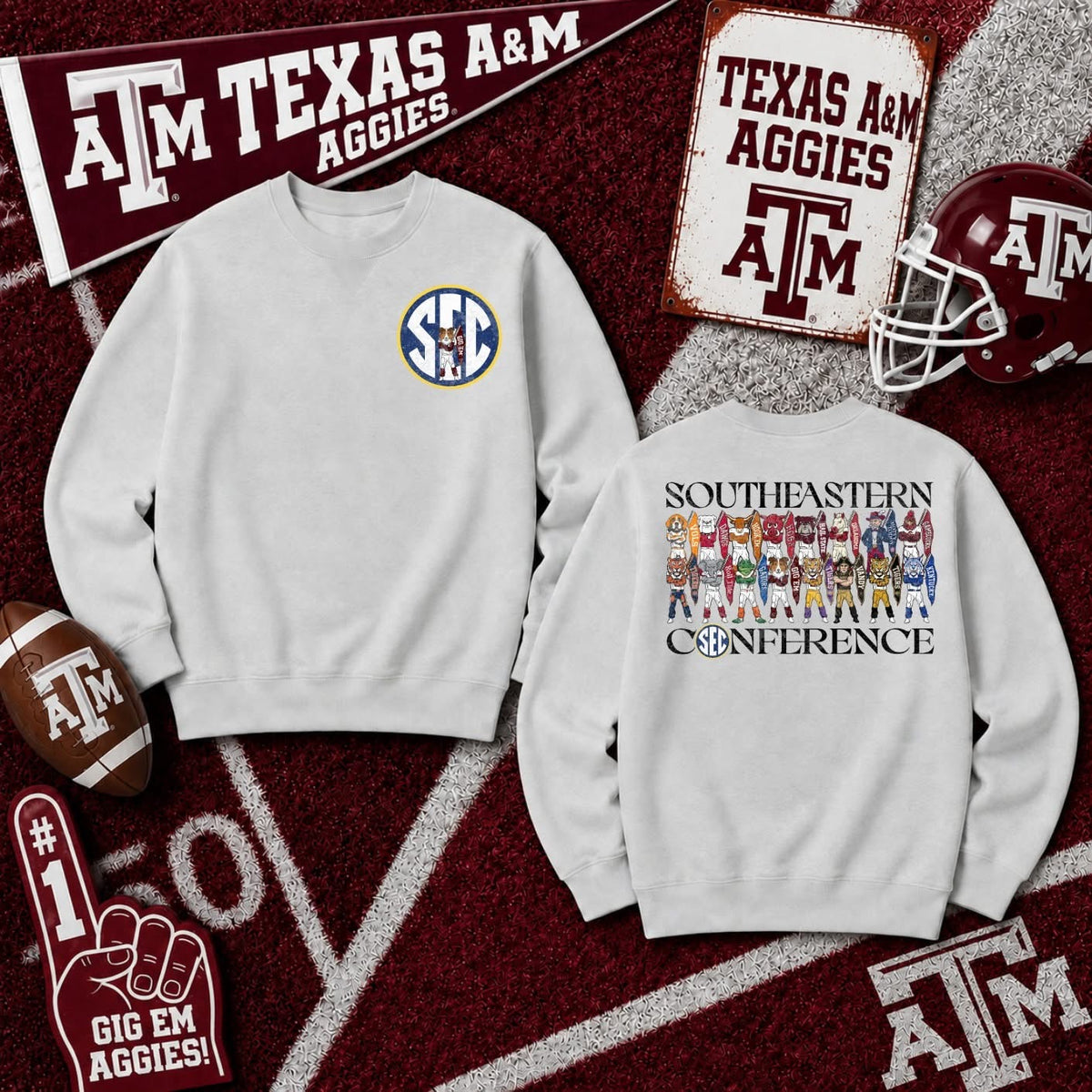 Texas A&M SEC sweatshirt mockup
